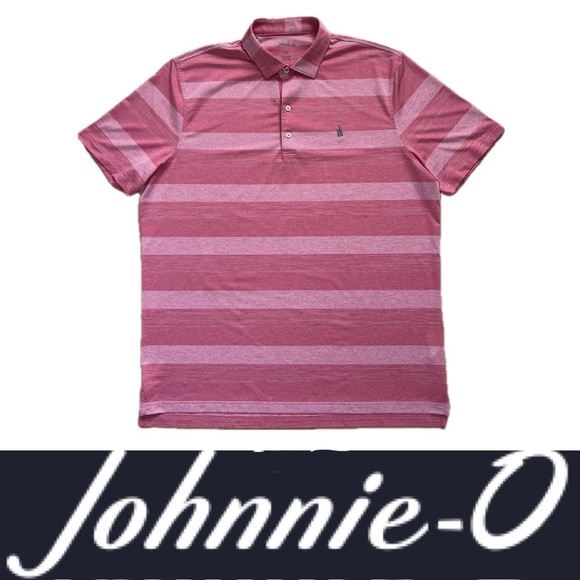 johnnie-O Other - ⛳️🏌️🍓Like New Johnnie-O Wide Striped Strawberry (Heathered Pinks) Polo Men’s XL